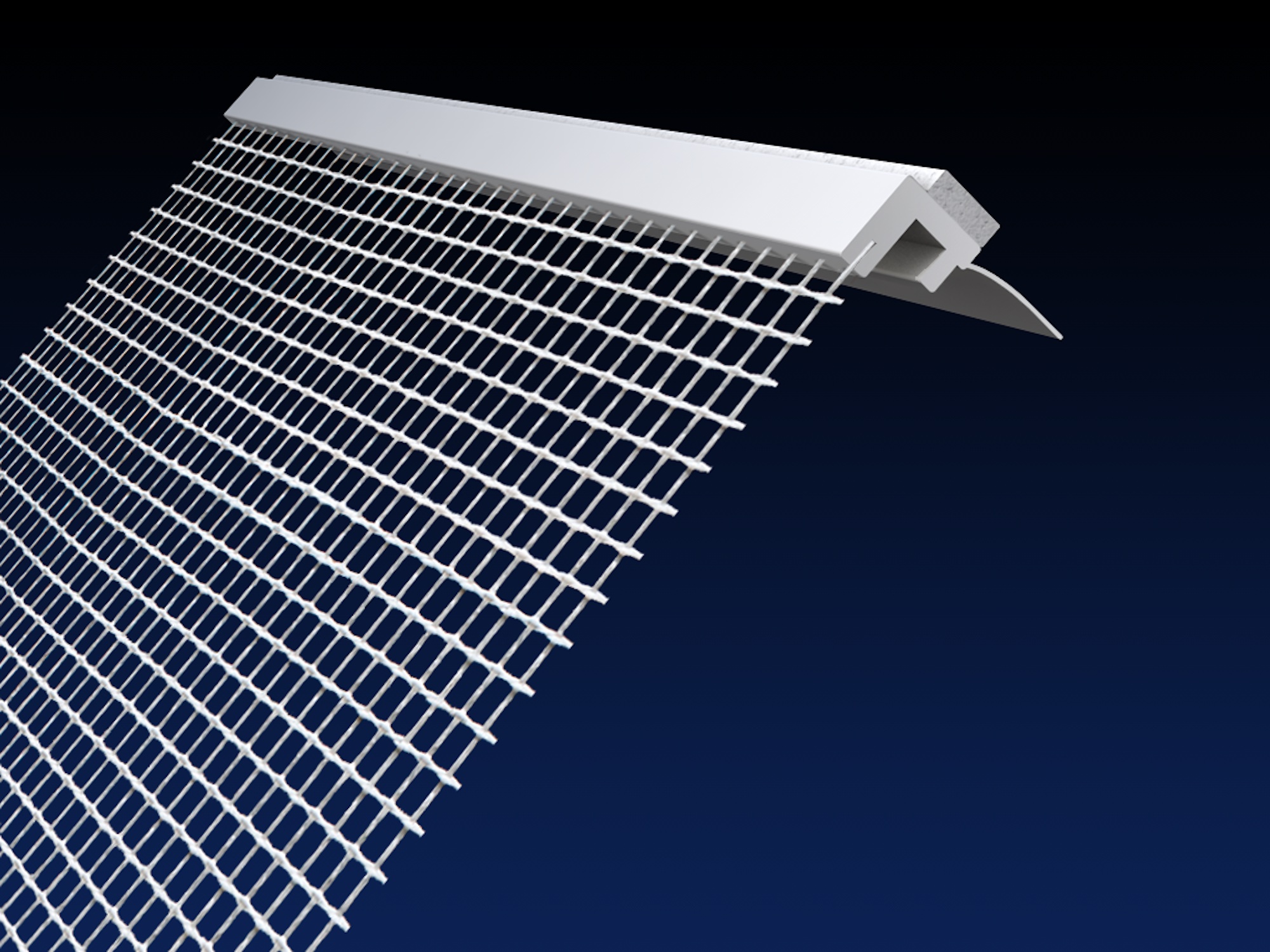 Close up rendered product image of 6mm mesh reveal beads, on black and navy gradient background