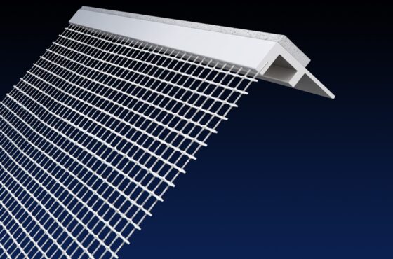 Close up rendered product image of 9mm mesh reveal beads, on black and navy gradient background