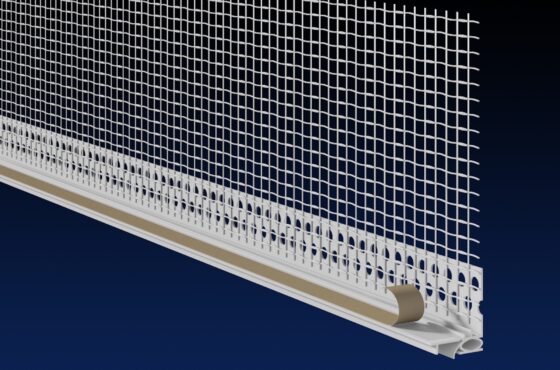 Close up rendered product image of 6mm thermal mesh reveal beads, on black and navy gradient background