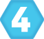Blue hexagon icon with white number 4 to centre