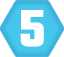 Blue hexagon icon with white number 5 to centre